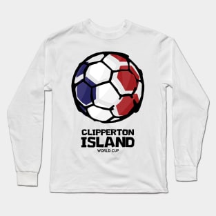 Clipperton Island Football Country Flag Long Sleeve T-Shirt